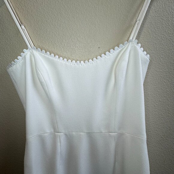 Dress the Population White Midi Dress Spaghetti Strap Slit Size M - Picture 3 of 6